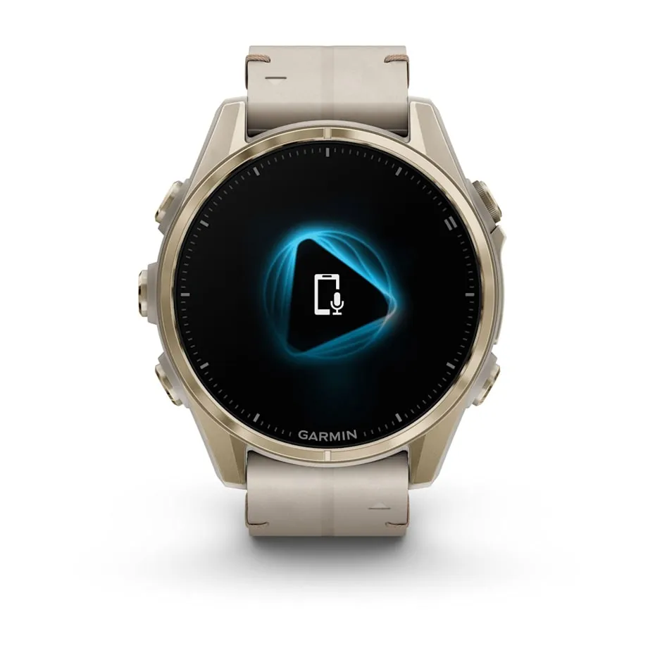 fēnix® 8 – 43 mm | AMOLED - Sapphire, Soft Gold with Limestone Leather Band