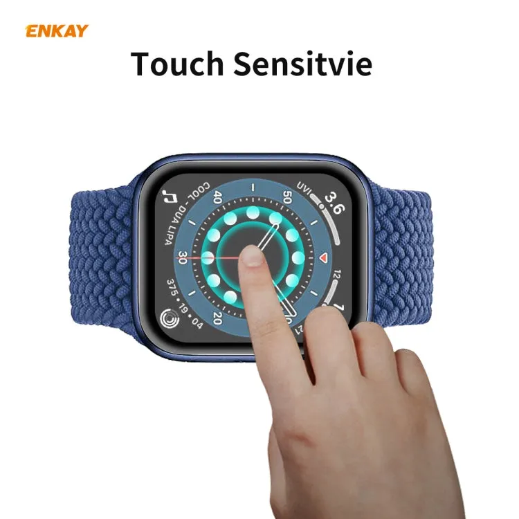 For Apple Watch 6/5/4/SE 40mm ENKAY Hat-Prince 0.2mm 9H Surface Hardness 3D Explosion-proof Aluminum Alloy Edge Full Screen Tempered Glass Screen Film