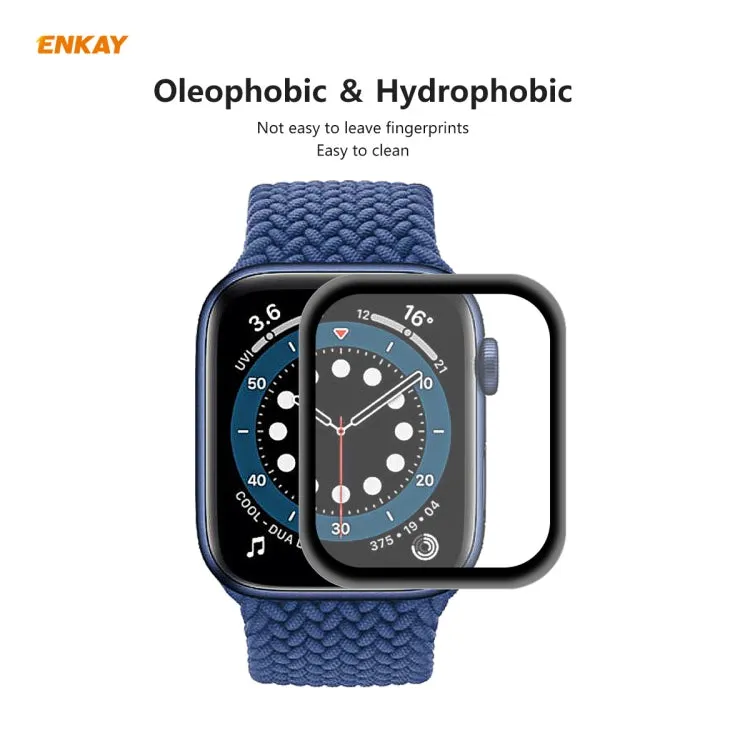 For Apple Watch 6/5/4/SE 40mm ENKAY Hat-Prince 0.2mm 9H Surface Hardness 3D Explosion-proof Aluminum Alloy Edge Full Screen Tempered Glass Screen Film