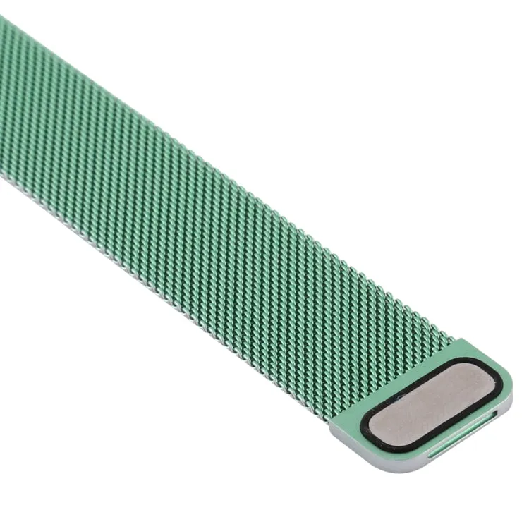 For Apple Watch Series 7 45mm / 6 & SE & 5 & 4 44mm / 3 & 2 & 1 42mm Milanese Gradient Stainless Steel Watch Band(Green Silver)