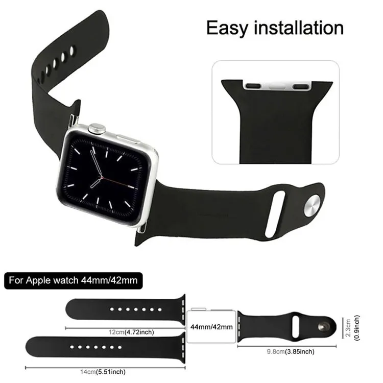 For Apple Watch Ultra 49mm & Watch Ultra 2 49mm / Series 9&8&7 45mm / SE 3&SE 2&6&SE&5&4 44mm / 3&2&1 42mm 3 in 1 Rubber Watch Band with Pin Buckle(Khaki)