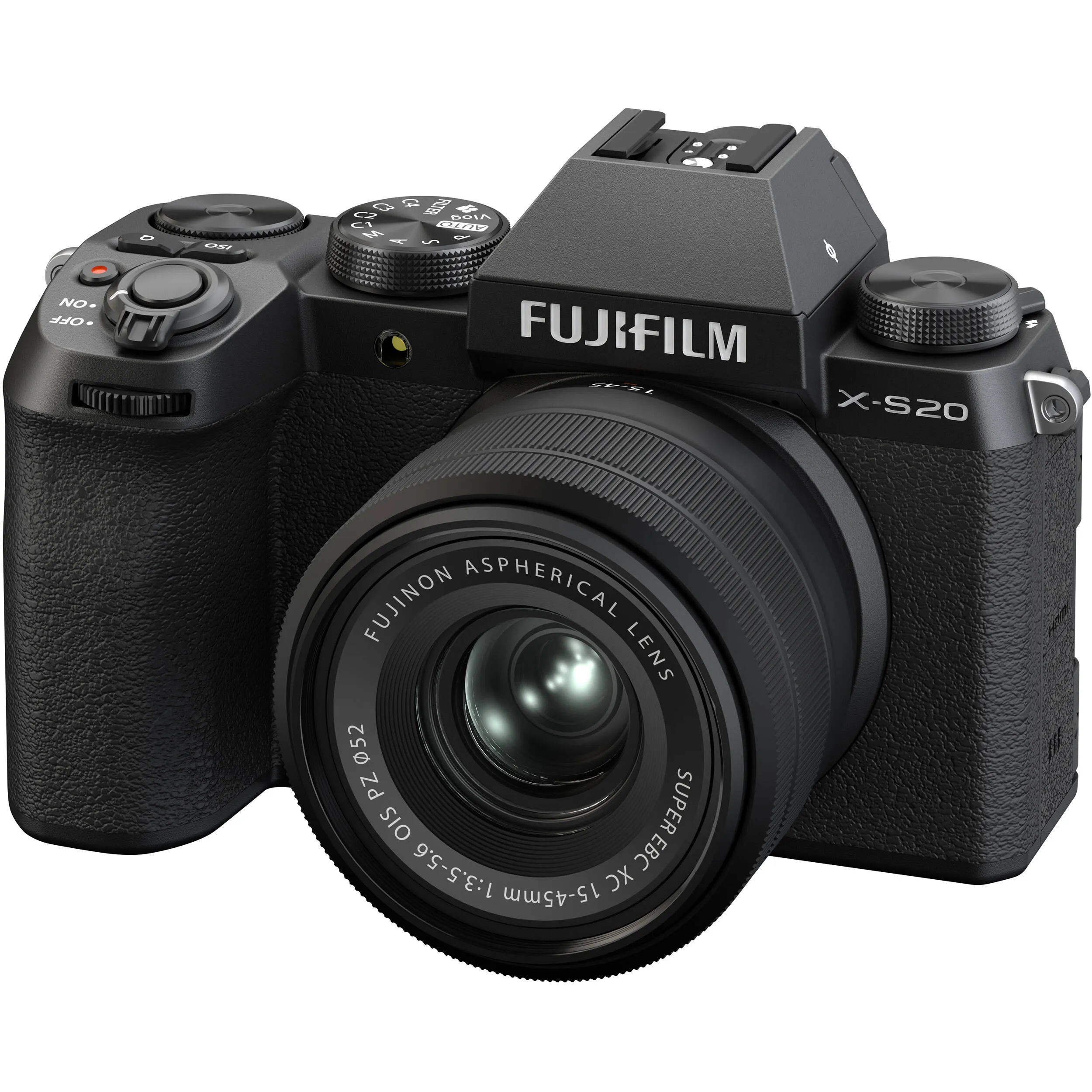 FUJIFILM X-S20 with XC 15-45mm Kit OIS PZ Lens with TG-BT1 Tripod Grip Bluetooth for Mirrorless Camera with 26.1MP APS-C X-Trans BSI CMOS 4 Sensor & X-Processor 5, 6K, 4K Full HD Up to 8fps Shooting, and Vari-Angle LCD Touchscreen