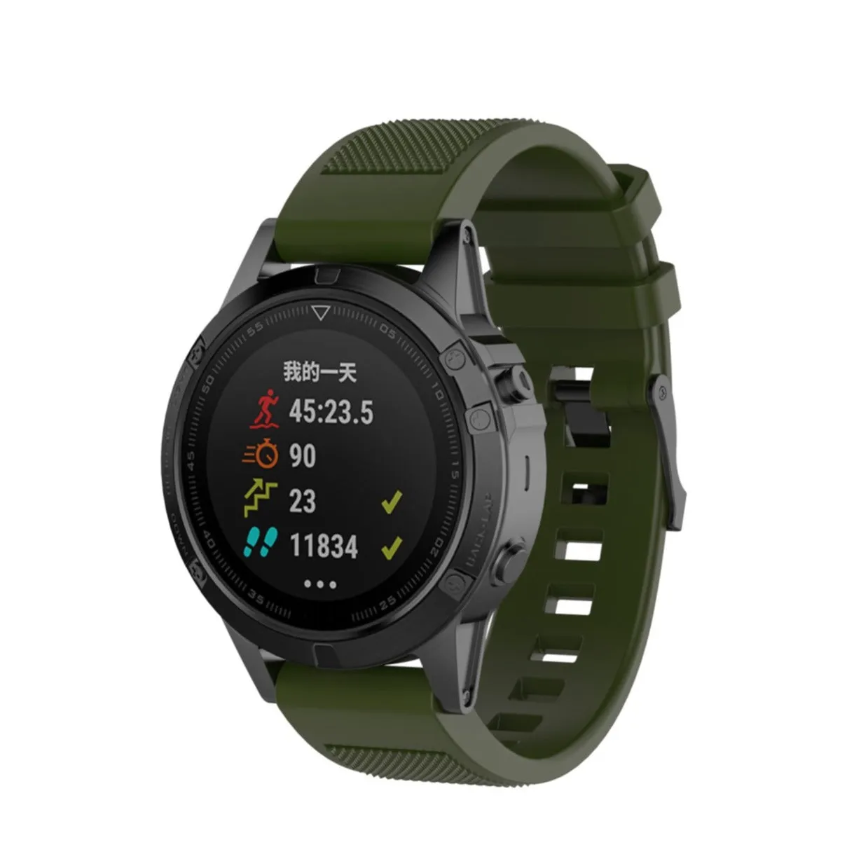 Garmin Epix Pro (2nd Gen.) (47mm) Silicone sports bracelet with 22mm quick release (170-220 mm) - Dark green