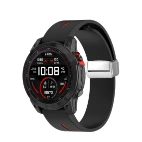 Garmin Epix Pro (42 mm) Silicone sports bracelet with magnetic clasp - Black / Red