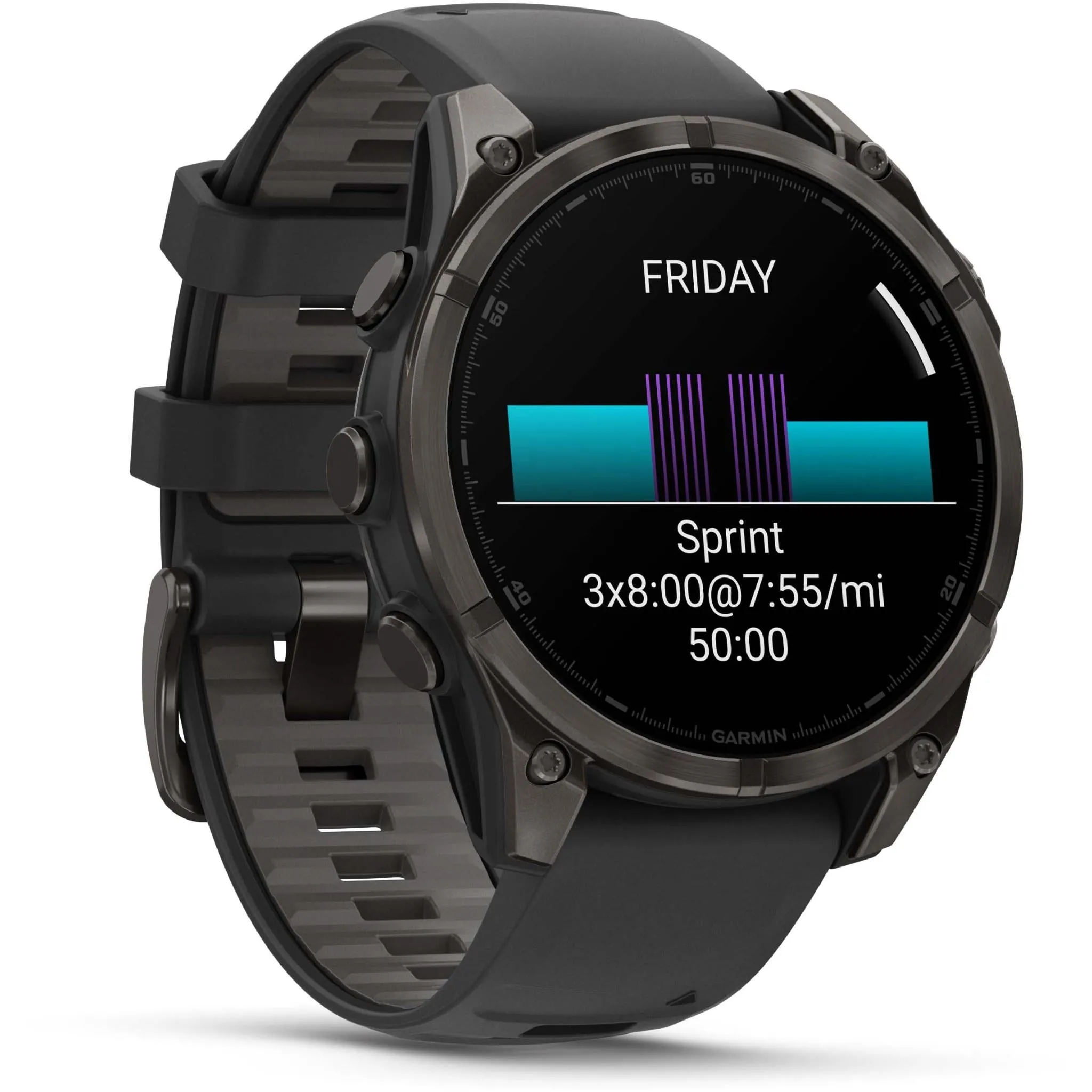 Garmin fenix® 8 47mm AMOLED Sapphire Edition Carbon Grey Titanium with Black   Pebble Grey Band