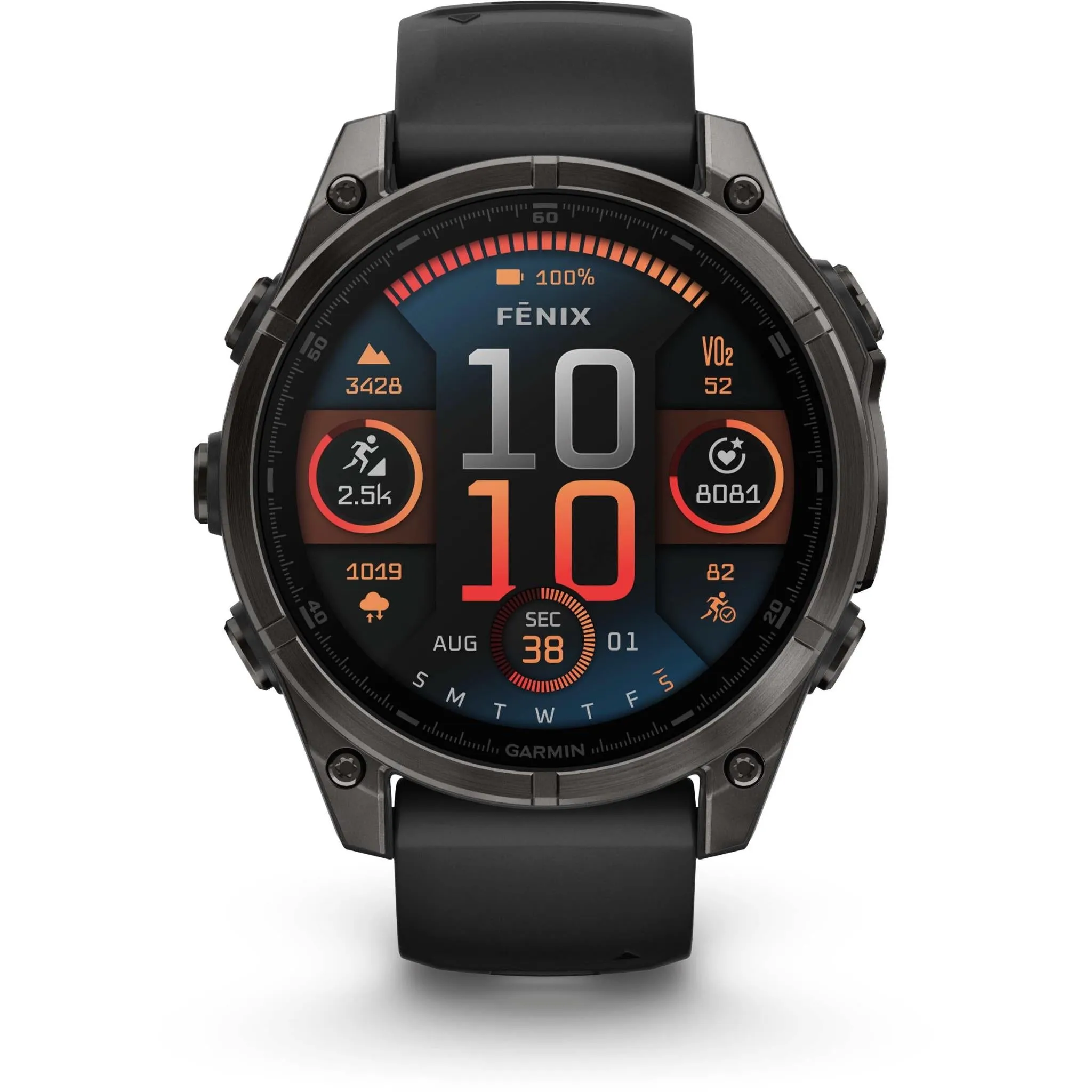 Garmin fenix® 8 47mm AMOLED Sapphire Edition Carbon Grey Titanium with Black   Pebble Grey Band