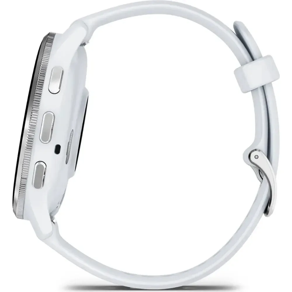 Garmin Venu 3 Stainless Steel Bezel Silicone Band - Whitestone | 49-GAR-010-02784-00