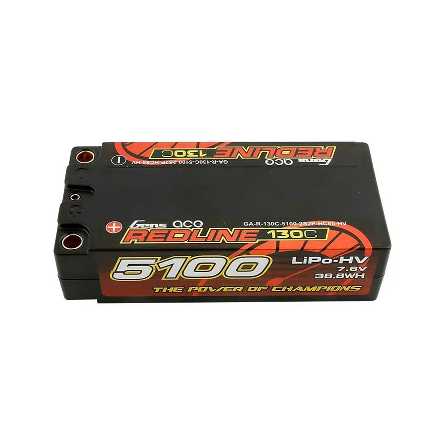 Gens Ace Redline 5100mAh 130C 7.6V HV Shorty LiPo Battery