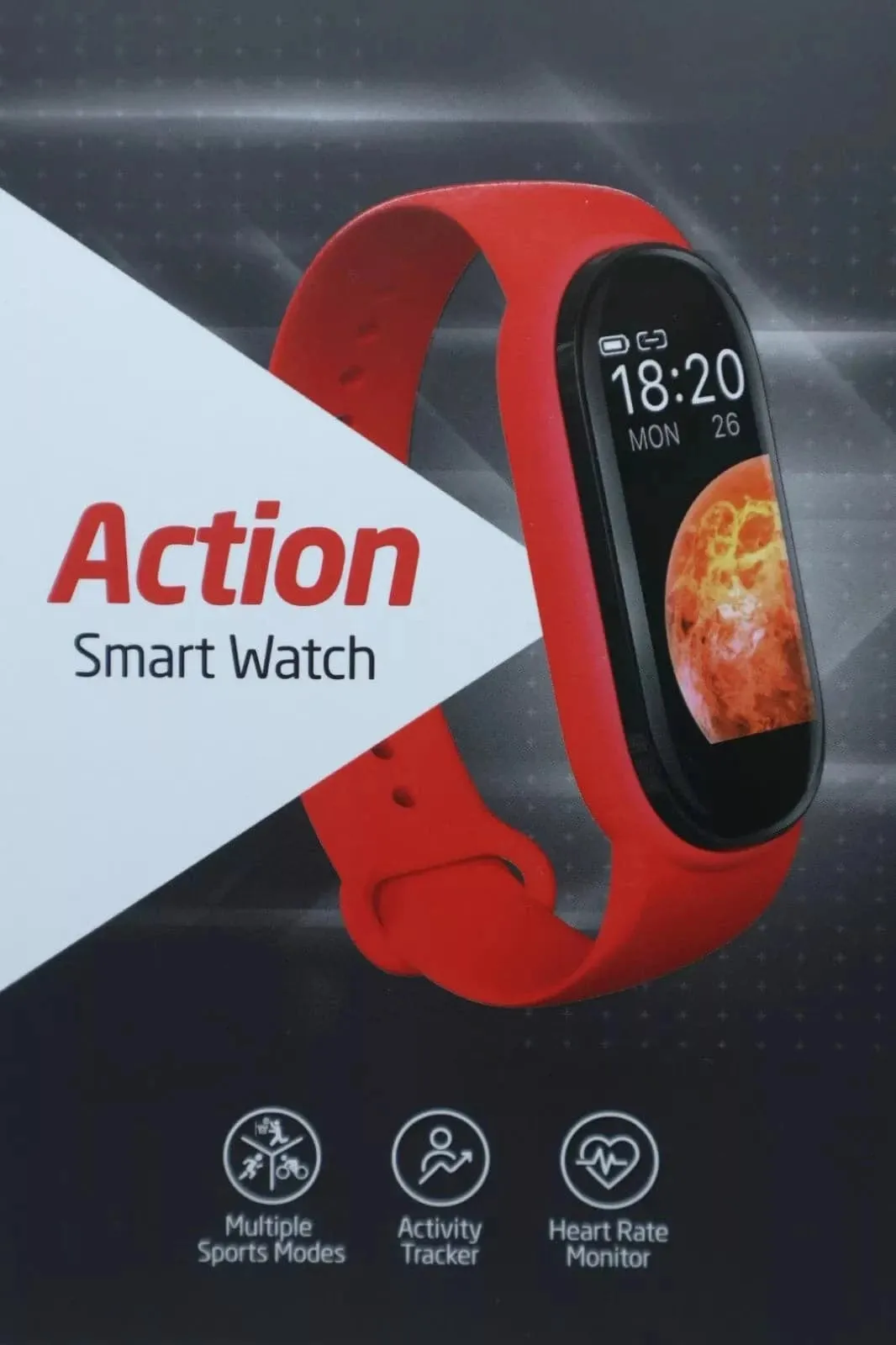 Groov e Action Bluetooth Smart Fitness Watch Red Activity Tracker Heart Rate