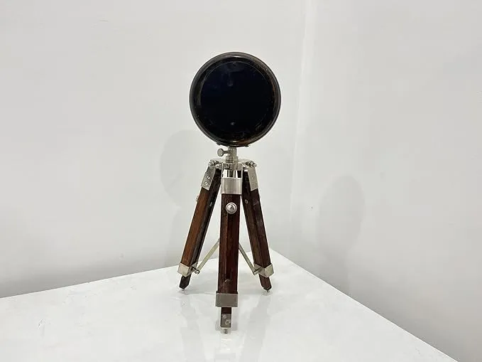 Handmade Wooden Table Clock with Adjustable Tripod Stand Heavy Quality (Brown), Tripod 5 inch Clock for Office & Home Decor, Living Room