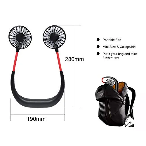 Hanging Neck Fan - Hand Free Portable Neck Sports Fan