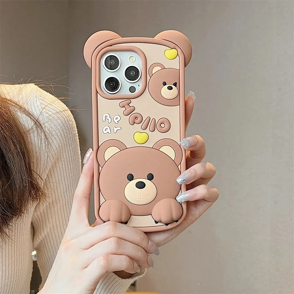 Hello Bear Silicon Phone Cases For iPhone 13