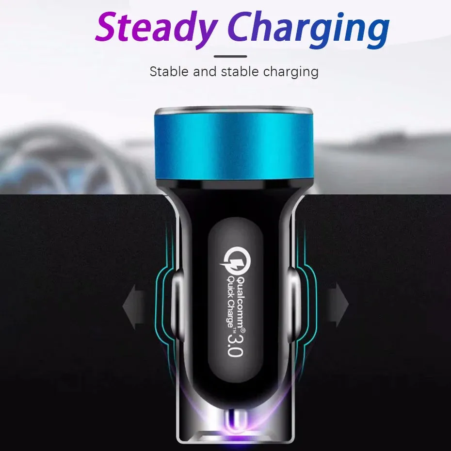 High Quality 3.1A Dual USB Car Charger 2 Port LCD Display Voltmeter 12-24V Cigarette Lighter Socket Car Charger Adapter