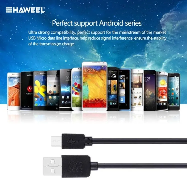 High-Speed 2-Pack 1m Micro USB to USB Charging and Data Sync Cable for Samsung, Huawei, Xiaomi, LG, HTC Smartphones