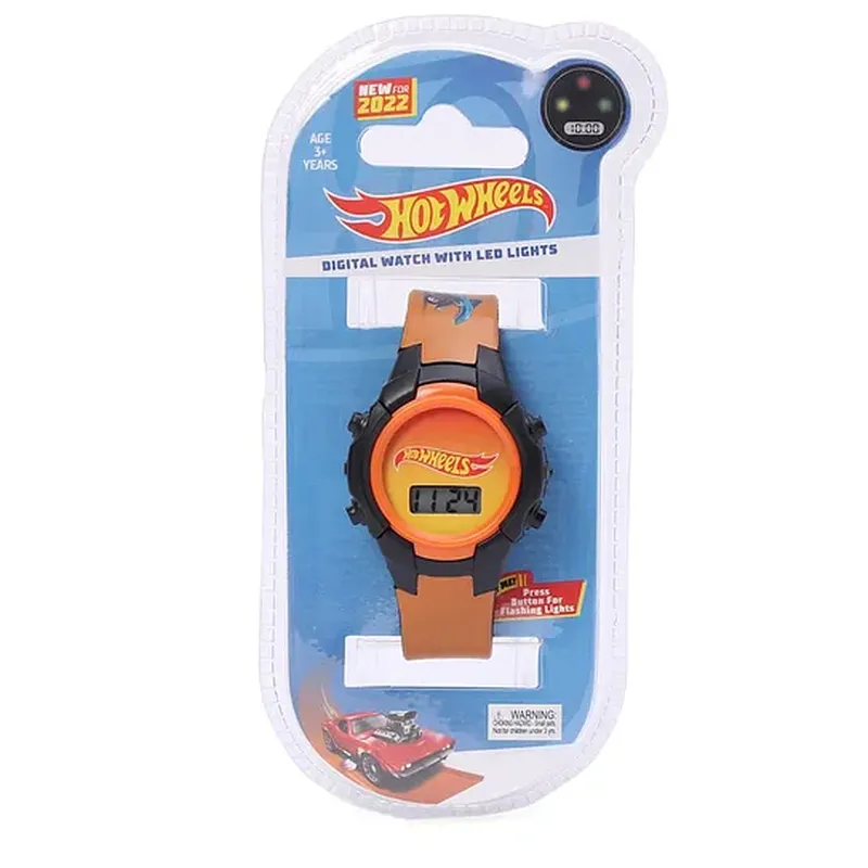 Hot Wheels Kids Digital Watch With LED Light -1 Orange