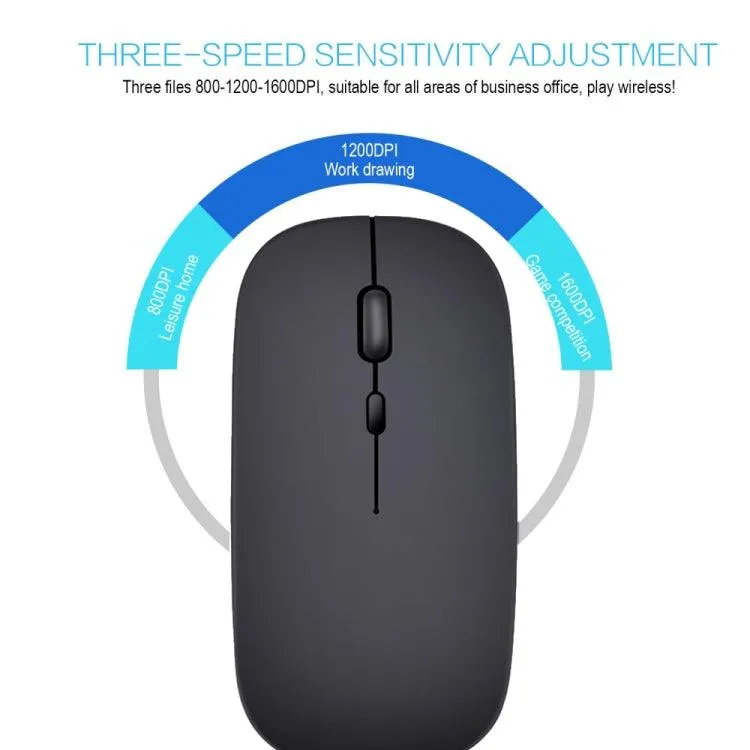 HXSJ M80 Wireless Optical Mouse - 2.4GHz, 1600DPI, Adjustable Speed, Mute Design