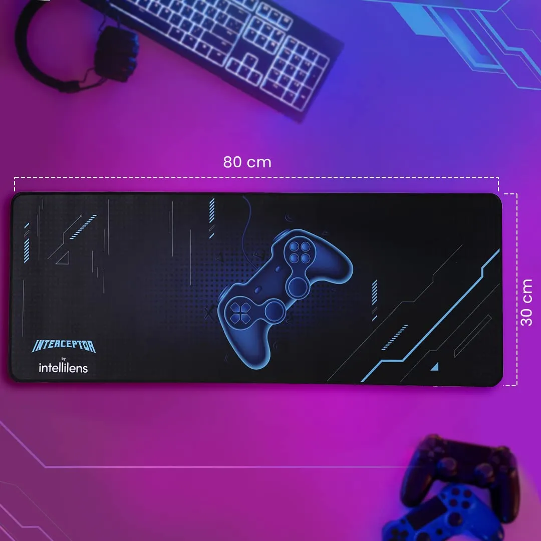 INTERCEPTOR by Intellilens Gaming Mouse Pad | Anti Slip Base, Control Edition, Water Resistance, Precision Move, Premium Leather mat for Desktop & Laptop