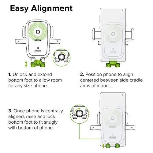 iOttie Easy One Touch Qi Wireless Charger Vent Mount | Fast Charge for Samsung Galaxy S10 E S9 S8 Plus Edge, Note 9 & Standard Charge for IPhone XS Max XS 8 Plus & Qi Devices |   Dual Charger