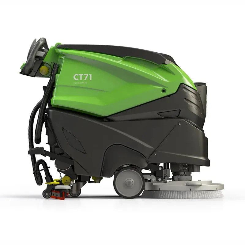 IPC 21" Floor Scrubber Actuated Cylindrical Scrub Head, Traction Drive, 135ah AGM Batteries, Brush Driver (CT71XP55R-OBC-135)