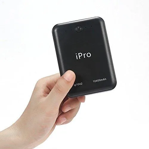 iPro IP1042 10400mAH Power Bank for Tablets and Smartphones (Black)