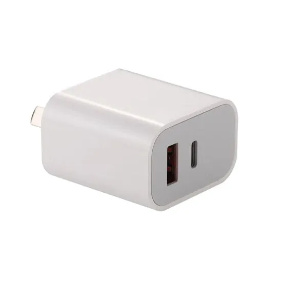 Jackson 18W Dual Port USB Wall Charger with 1x USB-A, 1x USB-C Ports, Fast Charge 18W PD