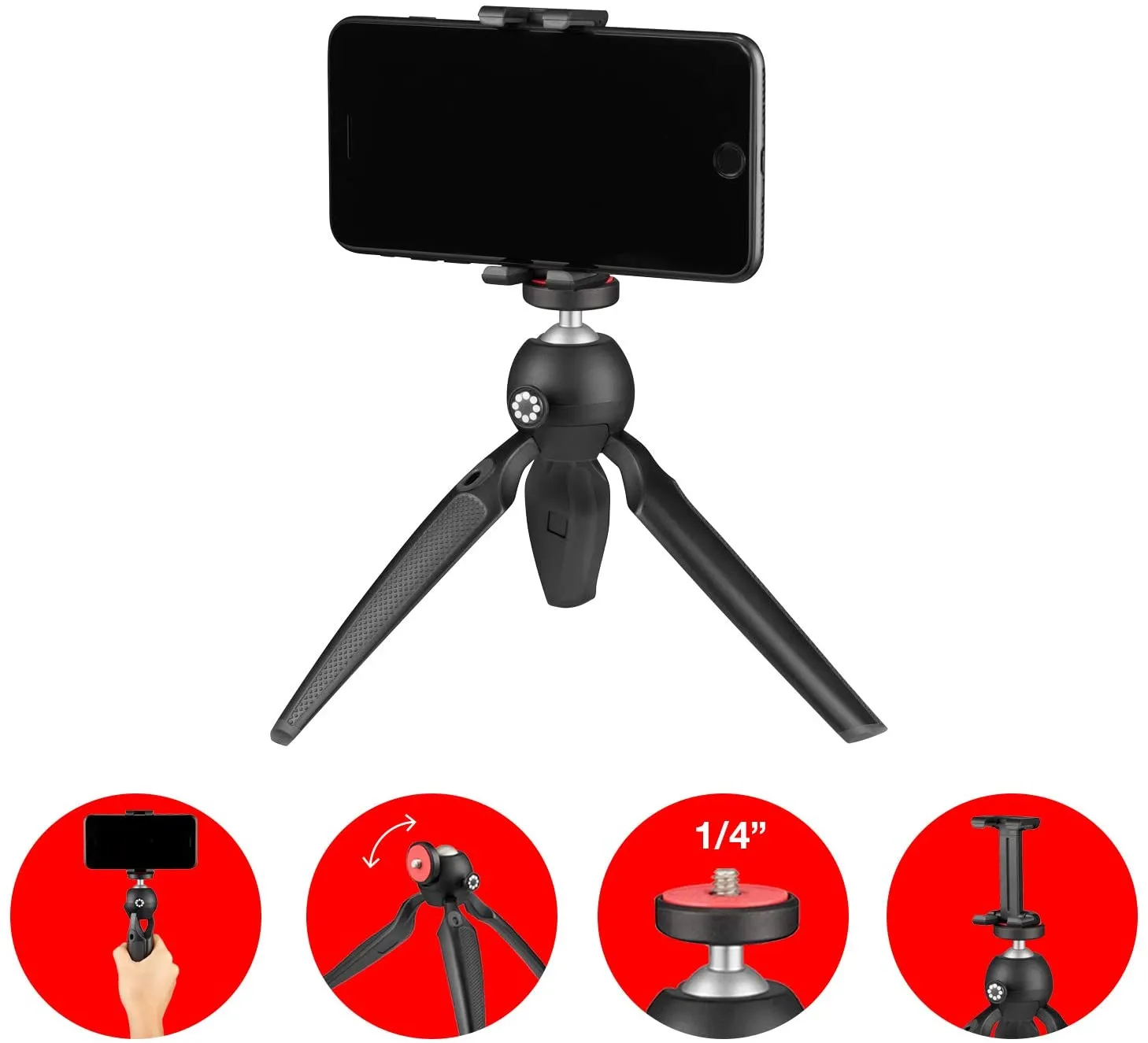 JOBY 1560 HandyPod Mobile with Phone Holder Portable Mini Tripod Hand Grip for Cameras and Accessories