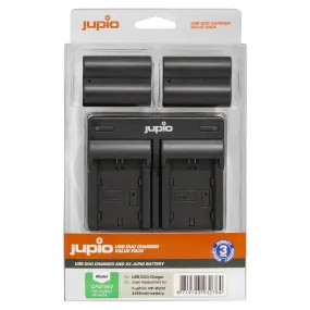 Jupio 2x Batteries 2300mAh & USB Duo Charger Kit For Fuji NP-W235