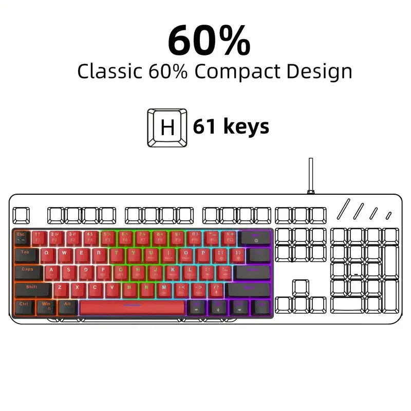 Keyboard Snpurdiri 60% Wired Mechanical Keyboard