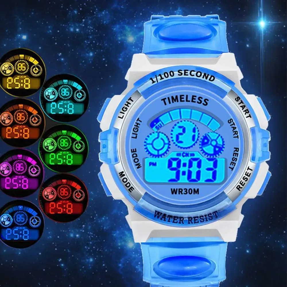 Kids Sports Digital Watch: Stylish Alarm Week Display for Active Kids