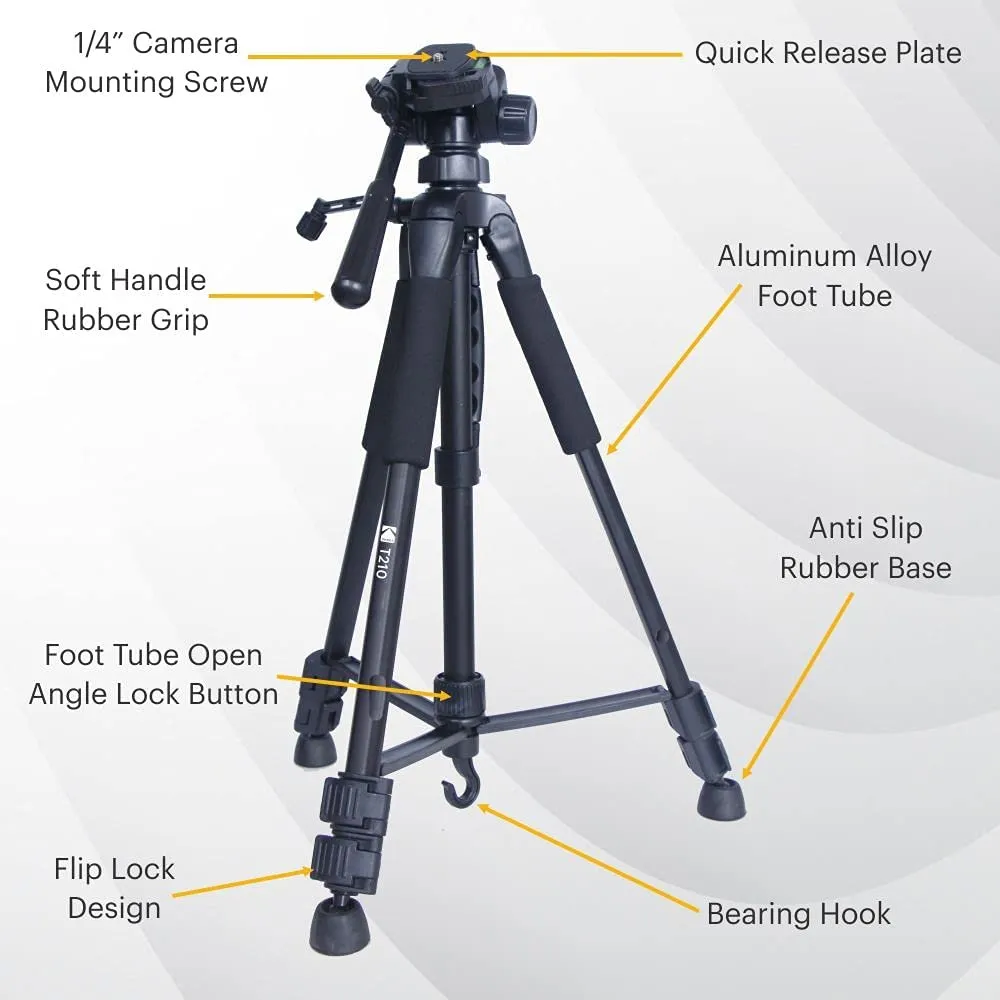 Kodak Tripod T210 150cm Three Way Pan Movement For Camera Includes Mobile Attachment