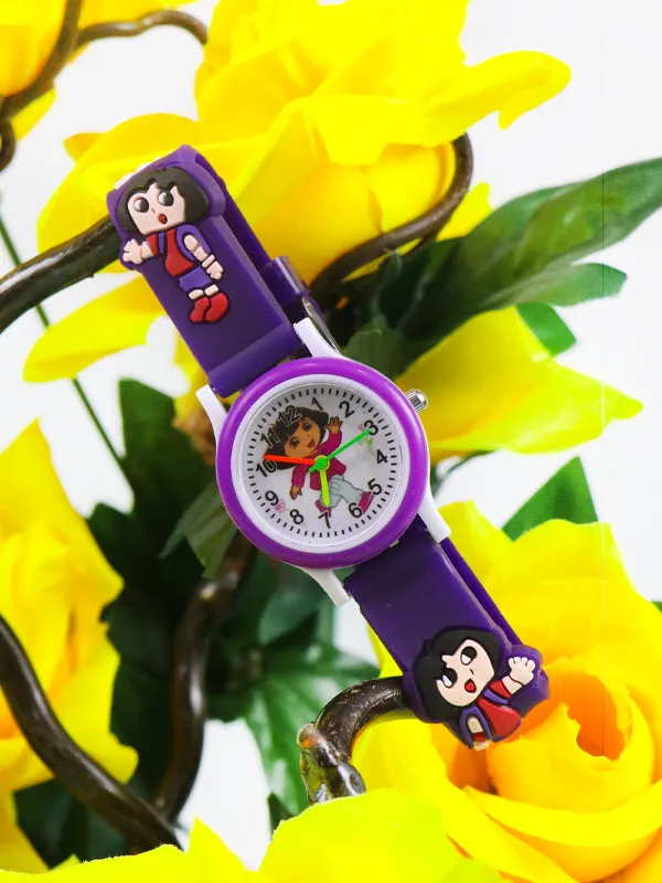 KWW19  Kids Wrist Watch Multidesign Dark Purple