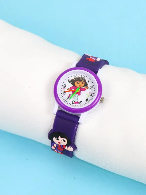 KWW19  Kids Wrist Watch Multidesign Dark Purple