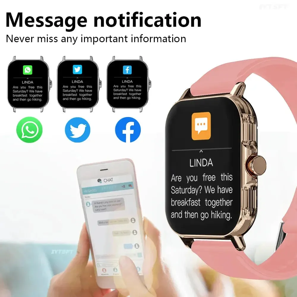 LAXASFIT 2024 New Smart Watch Bluetooth Voice Call Health Monitoring Men Women Smart Watch Gift Android iPhone