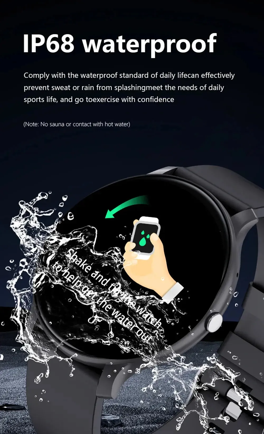 LAXASFIT New Bluetooth Smart Watch Men Women Voice Call Message Reminder Heart Rate Monitor IP68 Smart Watch Android IOS