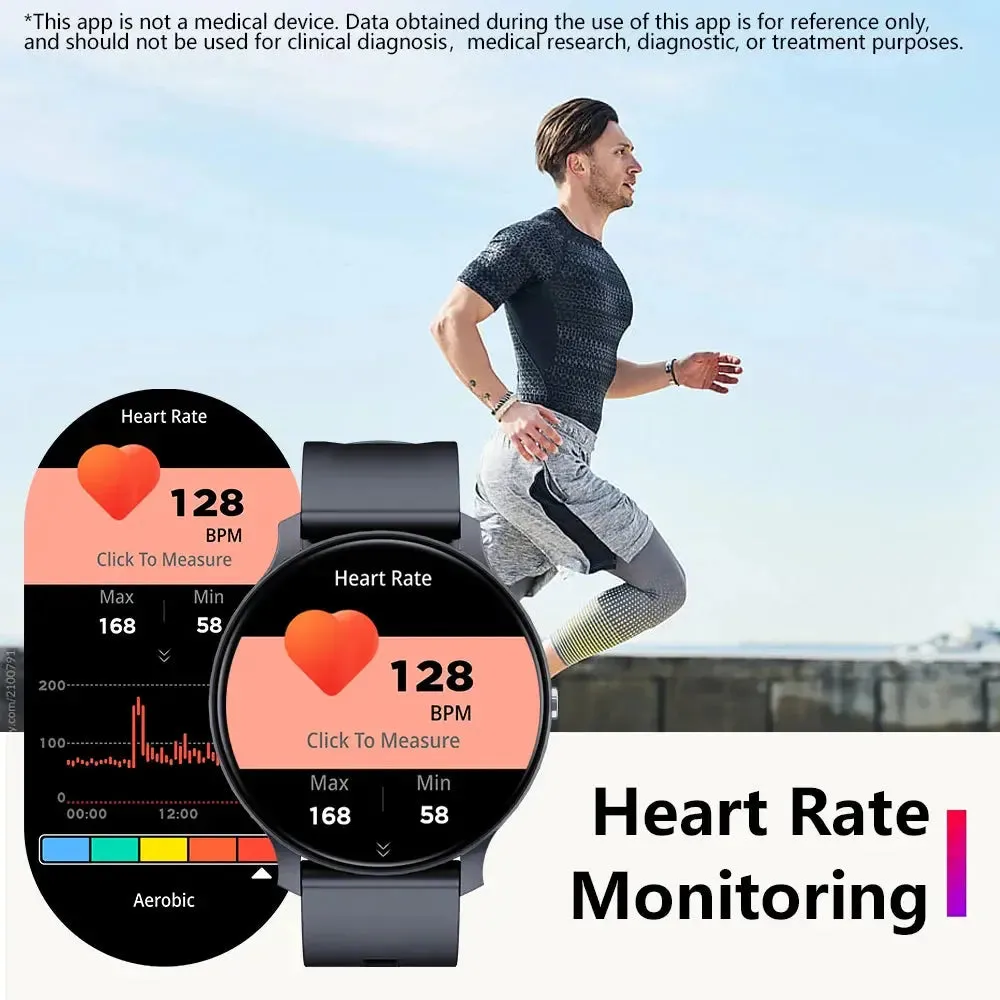 LAXASFIT New Bluetooth Smart Watch Men Women Voice Call Message Reminder Heart Rate Monitor IP68 Smart Watch Android IOS