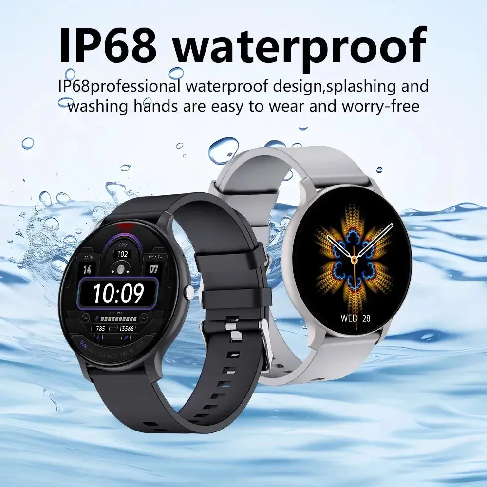 LAXASFIT New Bluetooth Smart Watch Men Women Voice Call Message Reminder Heart Rate Monitor IP68 Smart Watch Android IOS