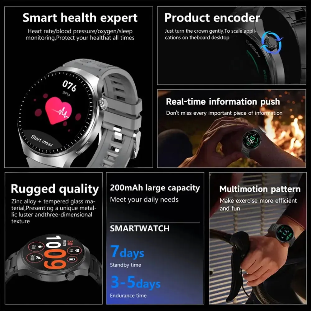 LAXASFIT Watch 4 Pro 1.52-inch Men's Smartwatch Women's Gift Sport Smartwatch Bluetooth Phone Watch Sport Watch Android IOS