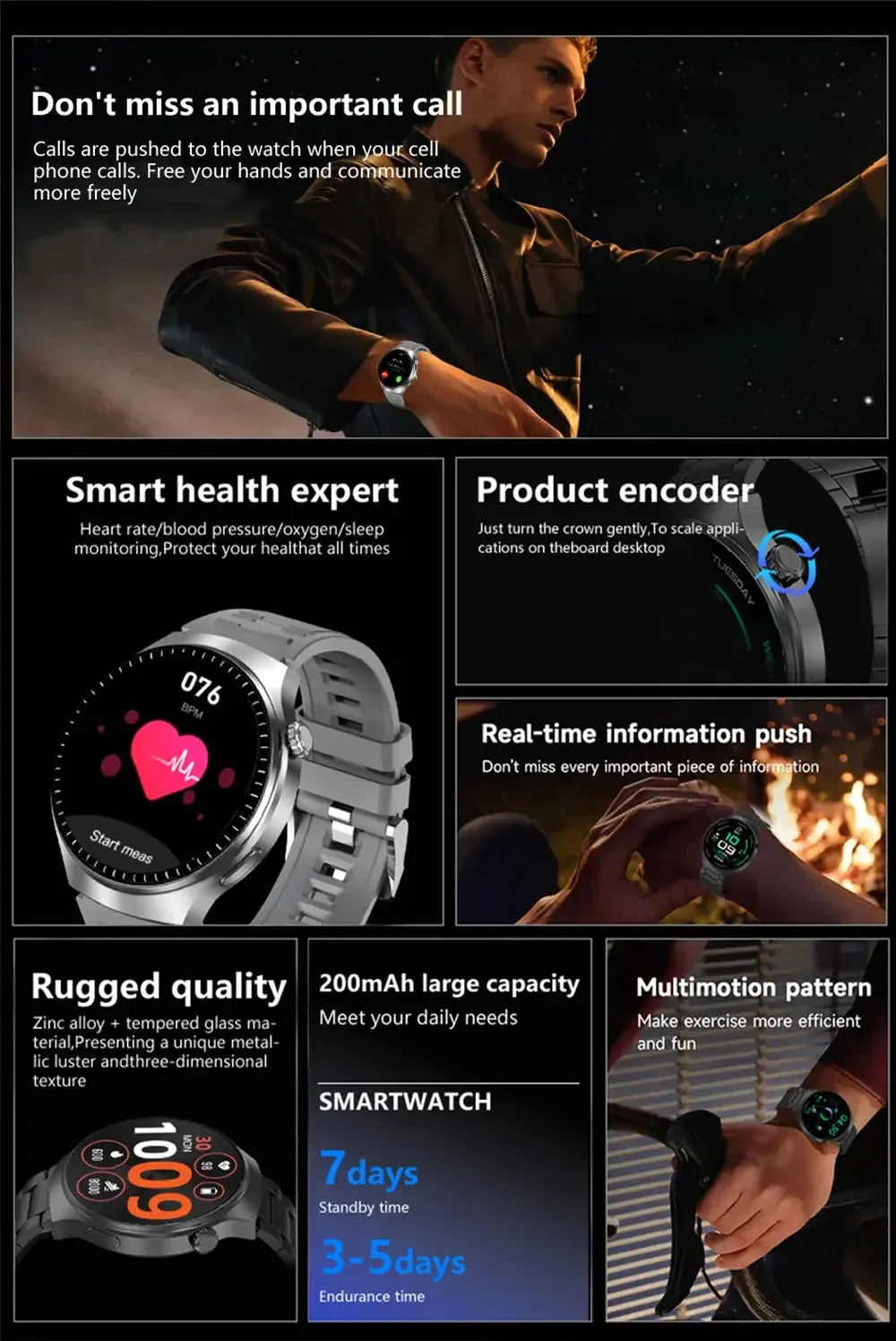 LAXASFIT Watch 4 Pro 1.52-inch Men's Smartwatch Women's Gift Sport Smartwatch Bluetooth Phone Watch Sport Watch Android IOS