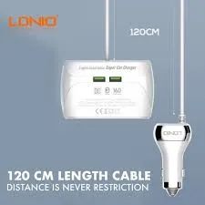 LDNIO C504 | 160W PD Car Charger & Socket Spiltter | Quad Ports (USB)