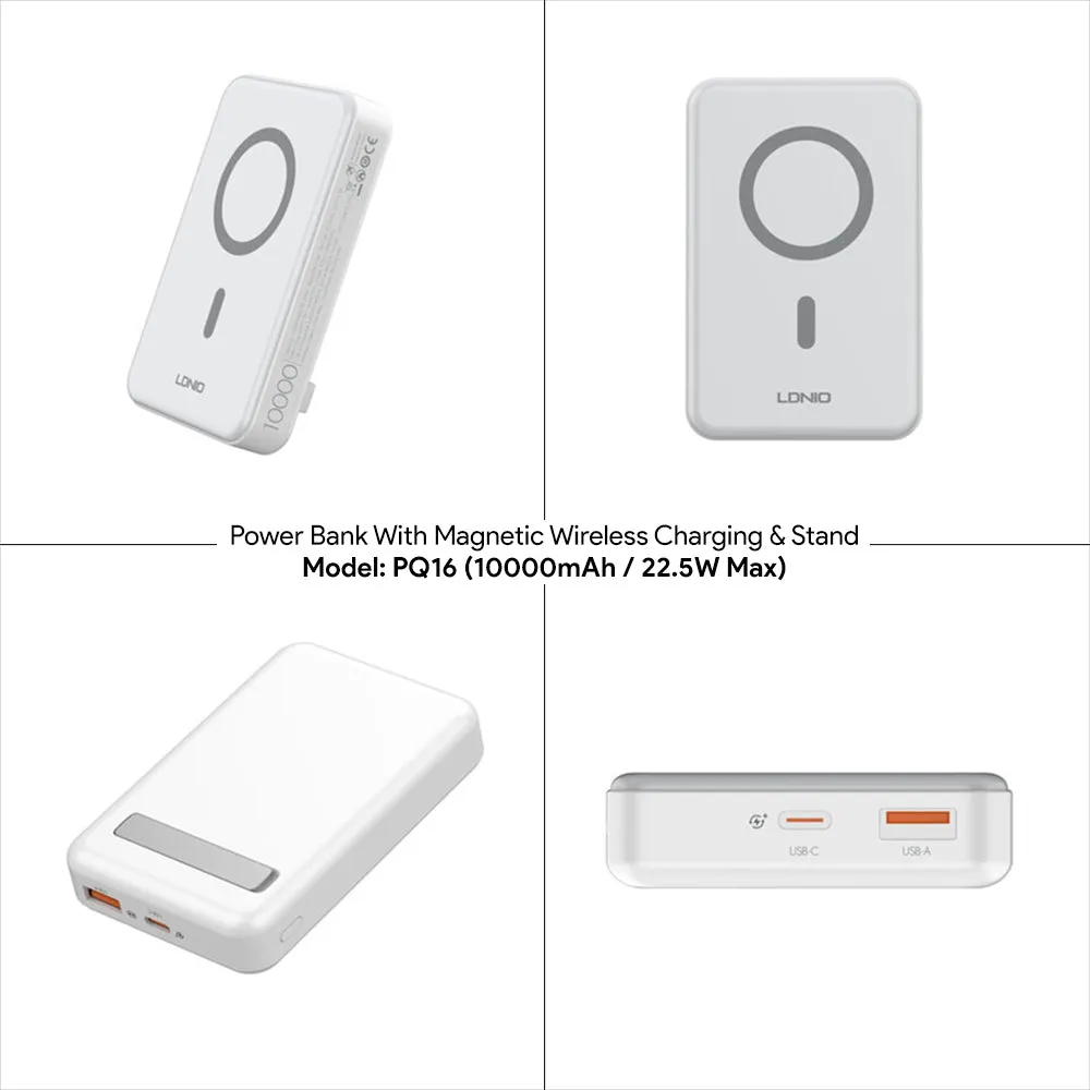 LDNIO fast charging power bank magnetic wireless 10000mah 22.5w PQ16