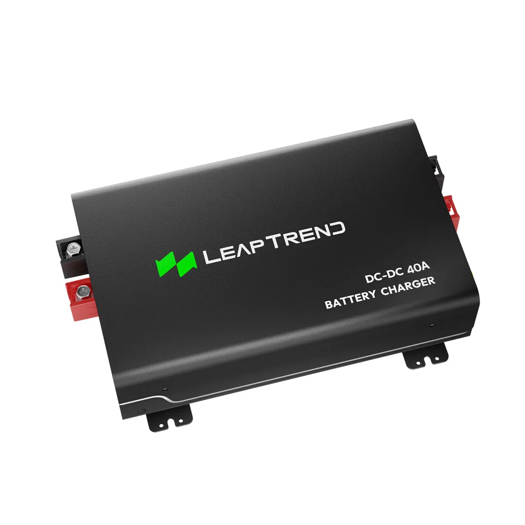 Leaptrend 40 Amp DC to DC Charger for 12V Lithium Battery and AGM & Flooded & Gel & LiFePO4 Deep Cycle Batteries, On RV's, Yachts, Camper & Travel Trailers