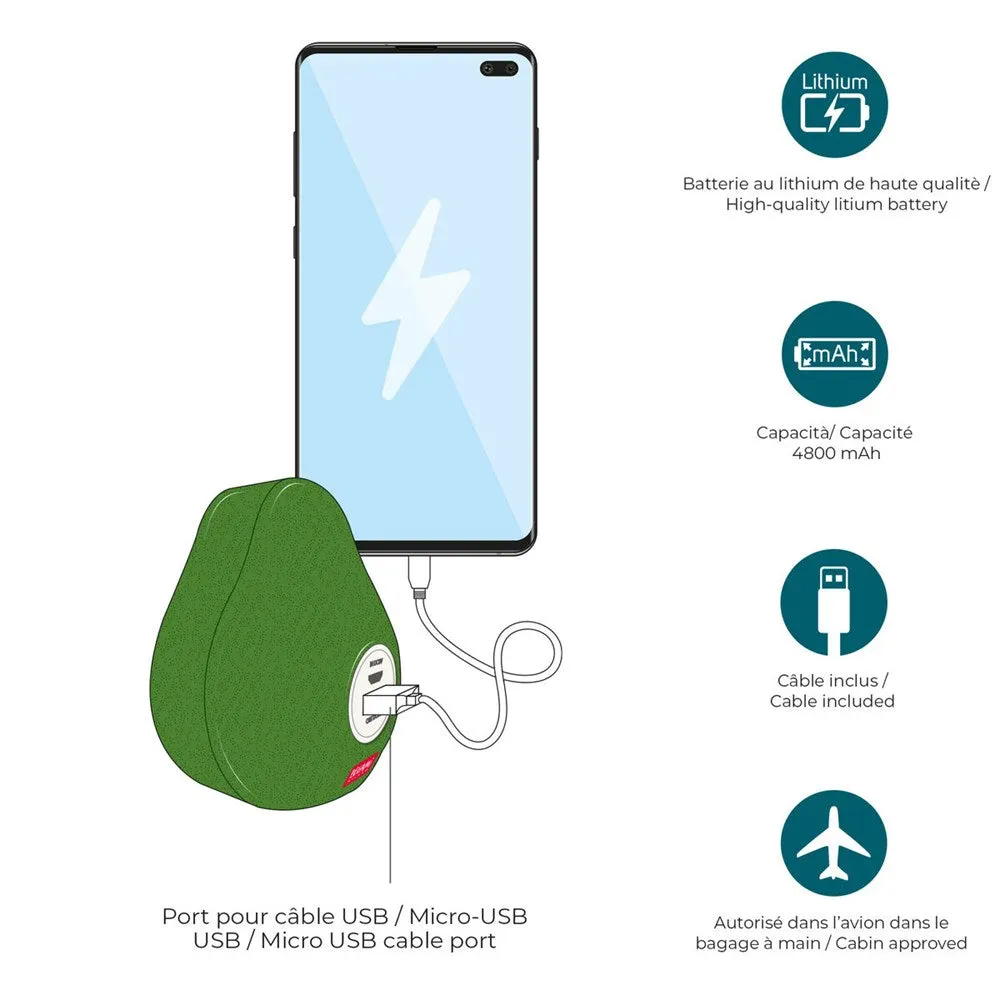 Legami: My Super Power Portable Power Bank Avocado