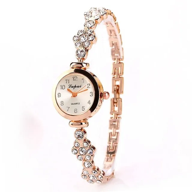 Lvpai Brand New Fashion Luxury Women Dress Gemstone Quartz Wristwatches Ladies Casual Golden Silver Women Dress Quartz Watches