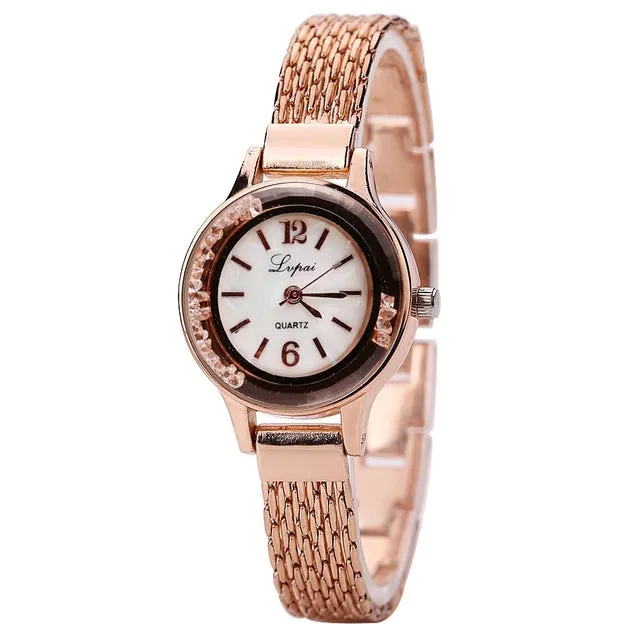 Lvpai Brand New Fashion Luxury Women Dress Gemstone Quartz Wristwatches Ladies Casual Golden Silver Women Dress Quartz Watches