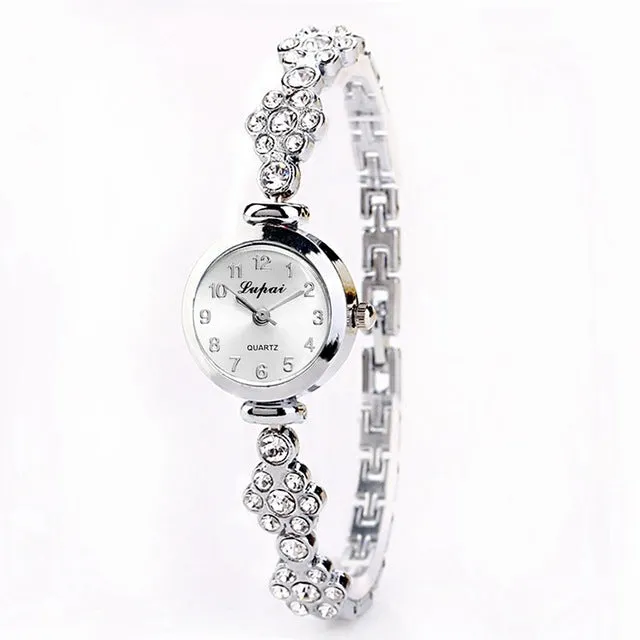 Lvpai Brand New Fashion Luxury Women Dress Gemstone Quartz Wristwatches Ladies Casual Golden Silver Women Dress Quartz Watches