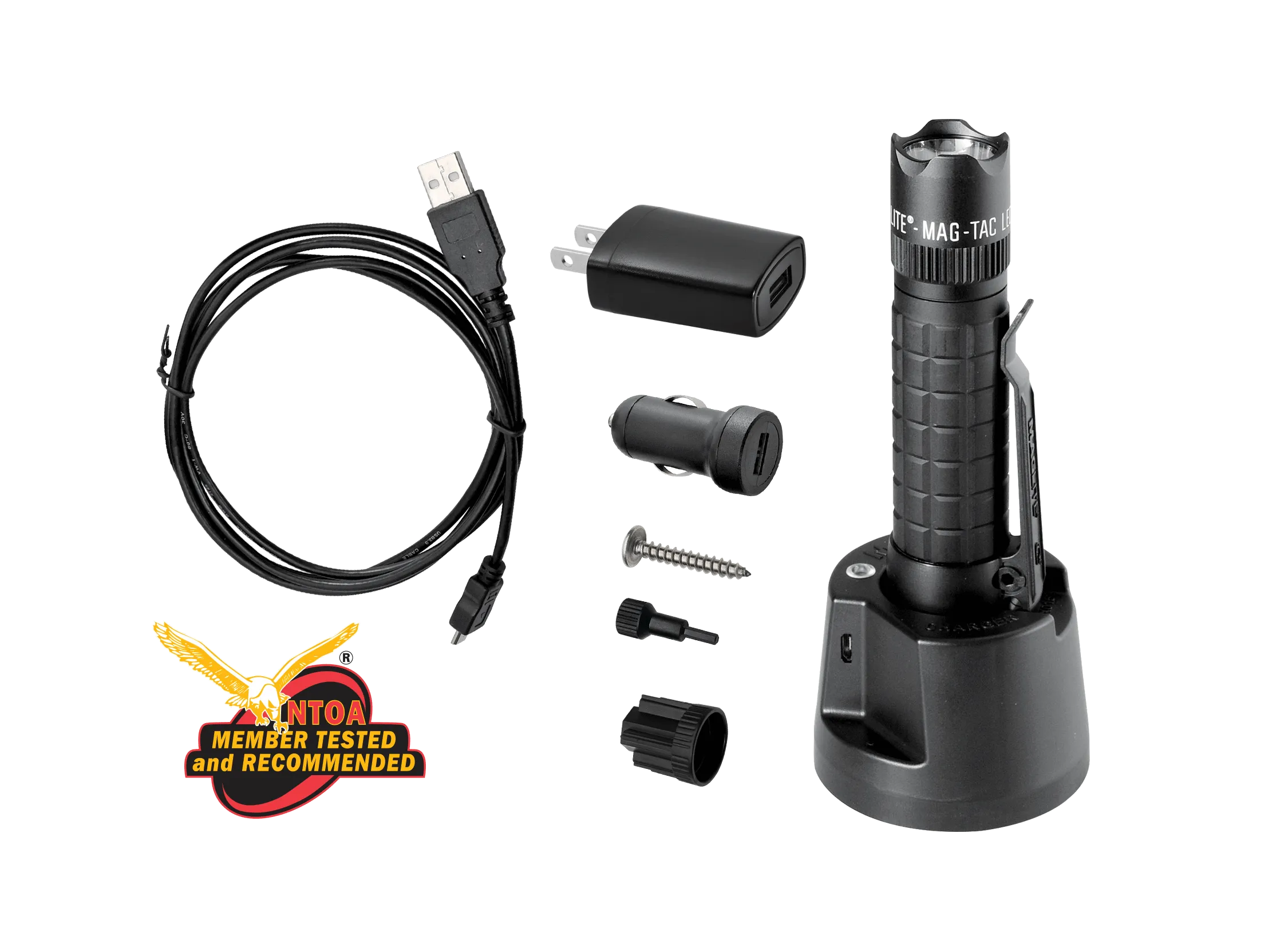 MAG-TAC LED Rechargeable Flashlight System Crowned Bezel- National Police Dog Foundation