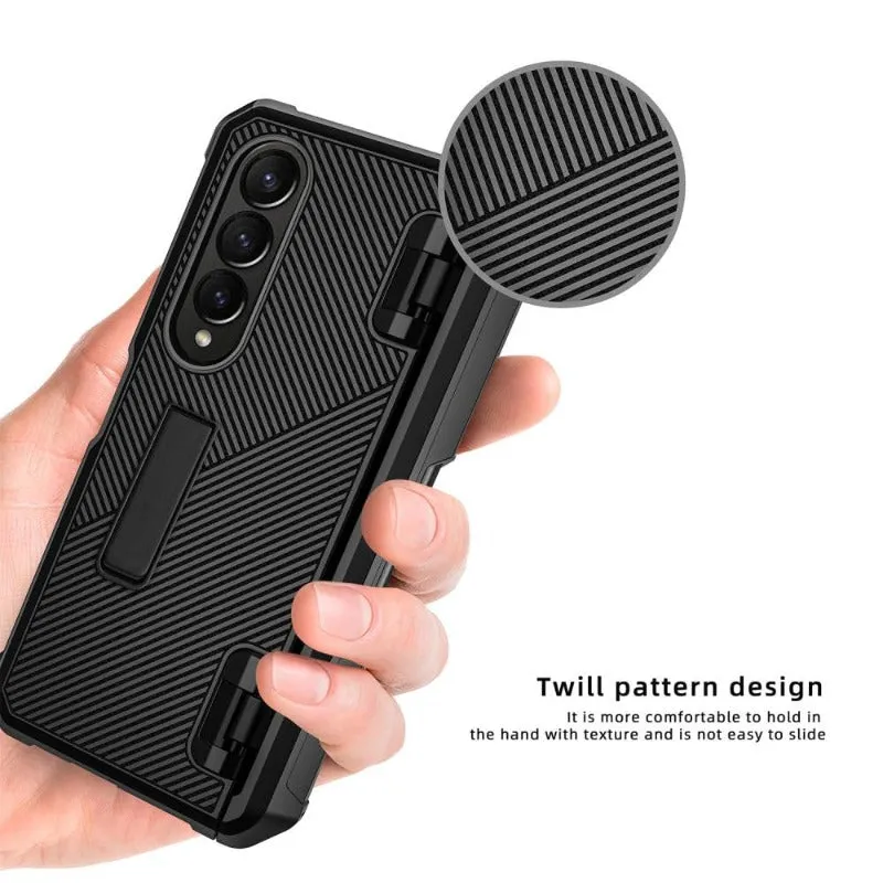 Magnetic Hinge Middle Push Side Phone Case With Pen Slot For Samsung Galaxy Z Fold 4