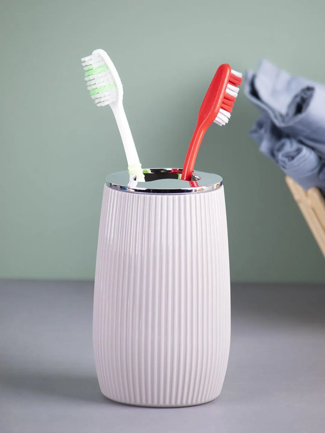 Market99 Toothbrush Holder With Striped Cylindrical Toothbrush Holder Tumbler Online