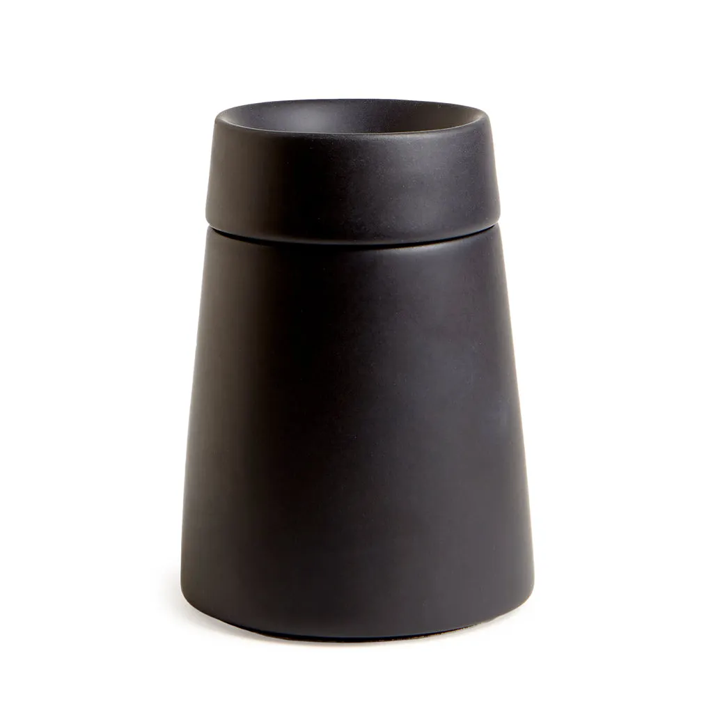 Matte Black Ceramic Bath Accessories, Cotton Jar