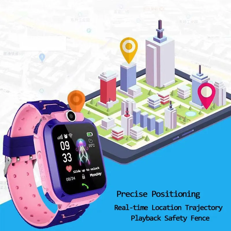 MEDIATECH SOS-IP67 Waterproof Smartwatch For Kids with Sim Card